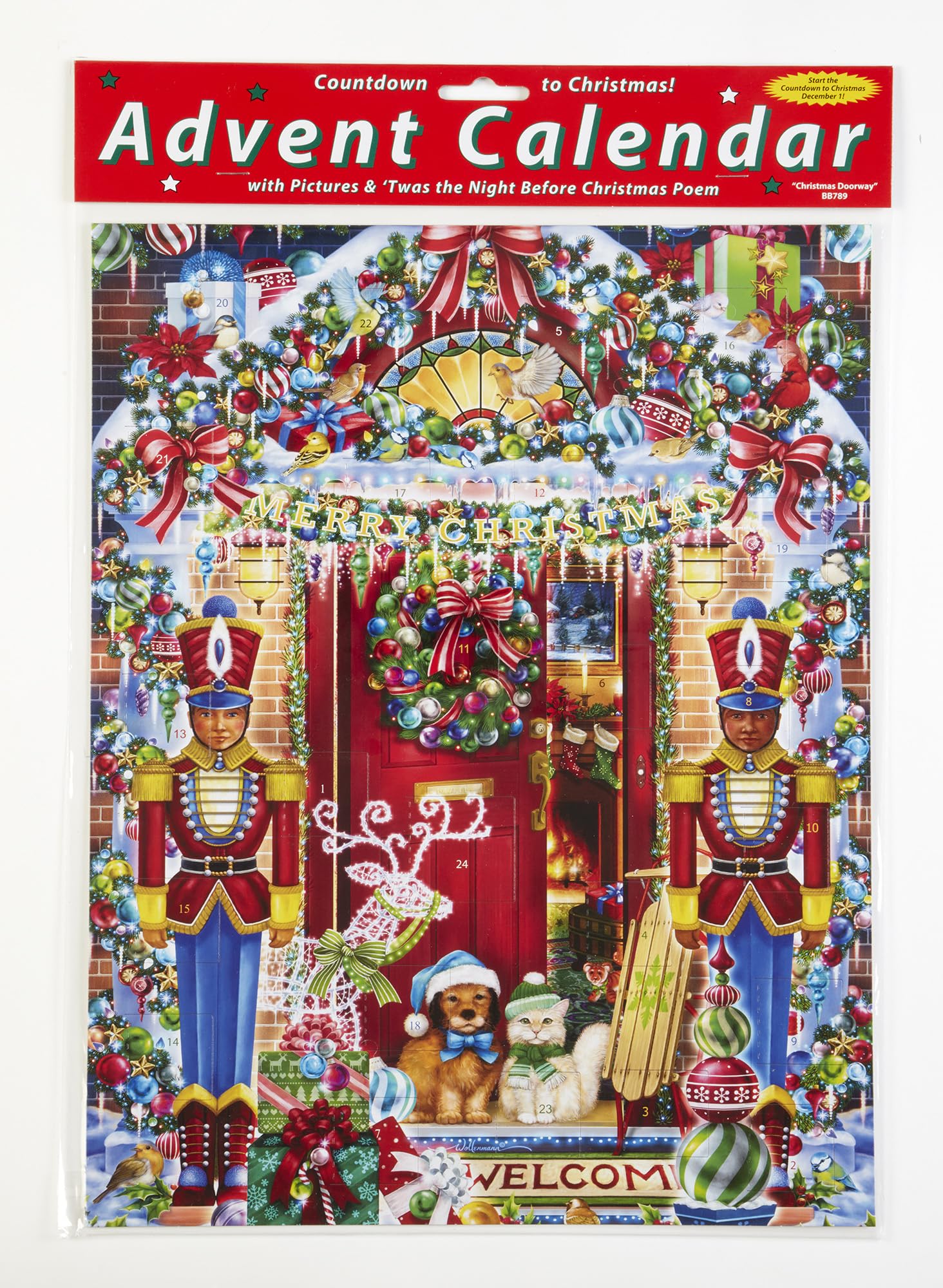 Christmas Doorway Advent Calendar (Countdown to Christmas) by Vermont Christmas Company with Twas the Night Before Christmas P